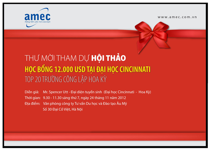 Chạm tới ước mơ du học với học bổng $12000/năm - đại học Cincinnati