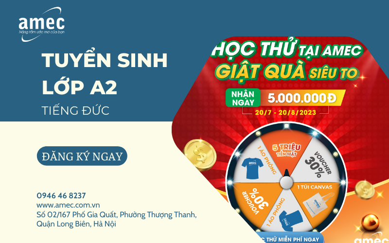HỌC TIẾNG ĐỨC A2 TẠI AMEC - NHẬN THƯỞNG 5.000.000 ĐỒNG